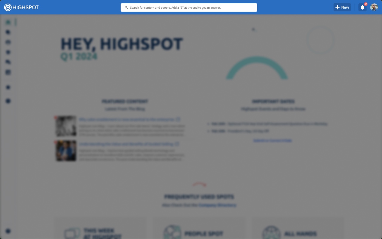 Refreshed Highspot interface with a lighter, focused header