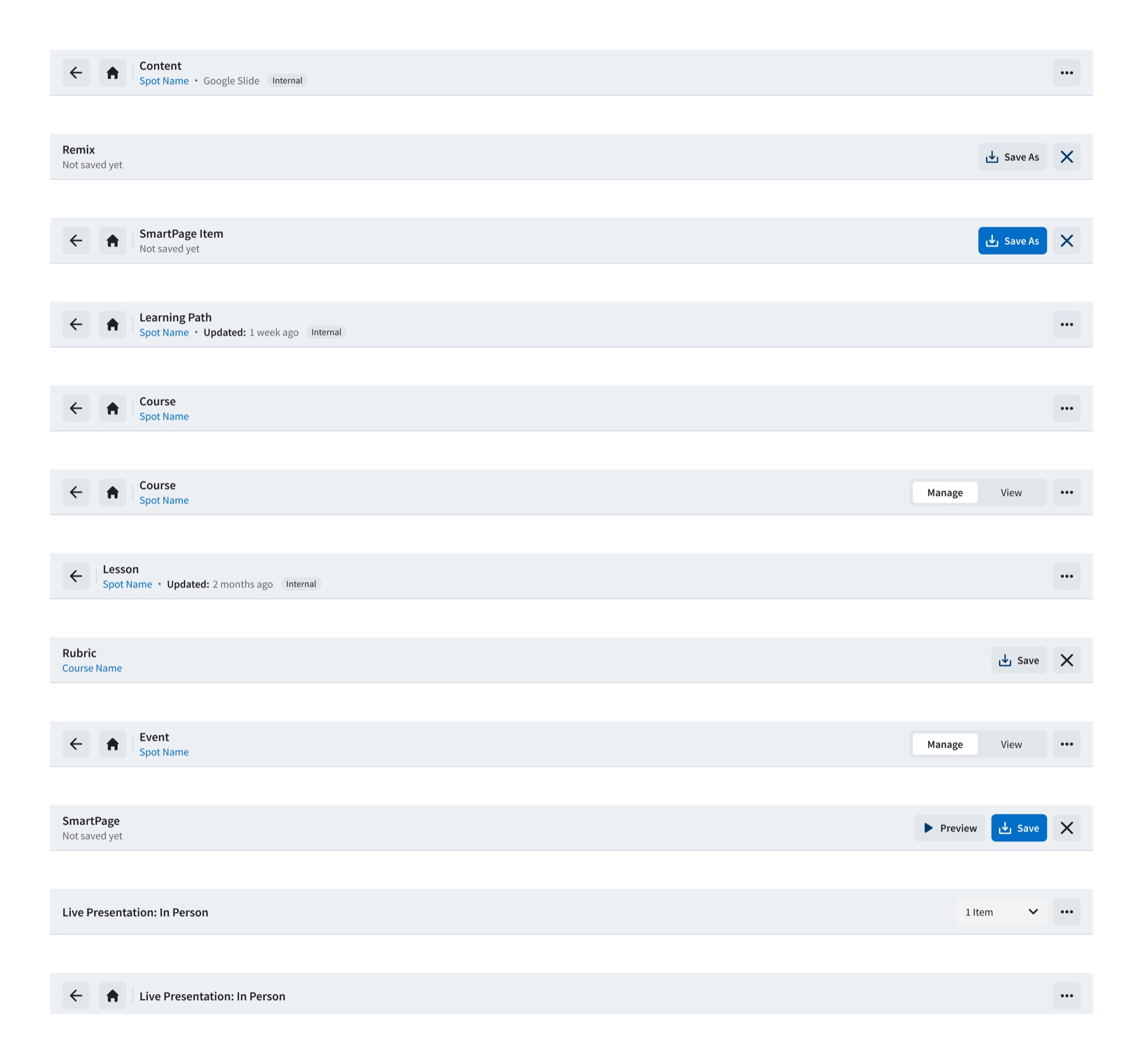 The same viewers rebuilt on one consistent, unified header pattern
